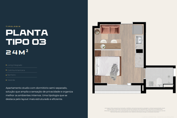 Apartamento à venda com 24m², 1 quarto sem vaga - 10