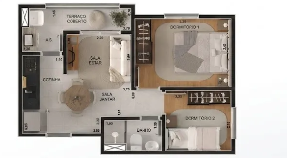 Apartamento à venda com 57m², 2 quartos com vaga - 3