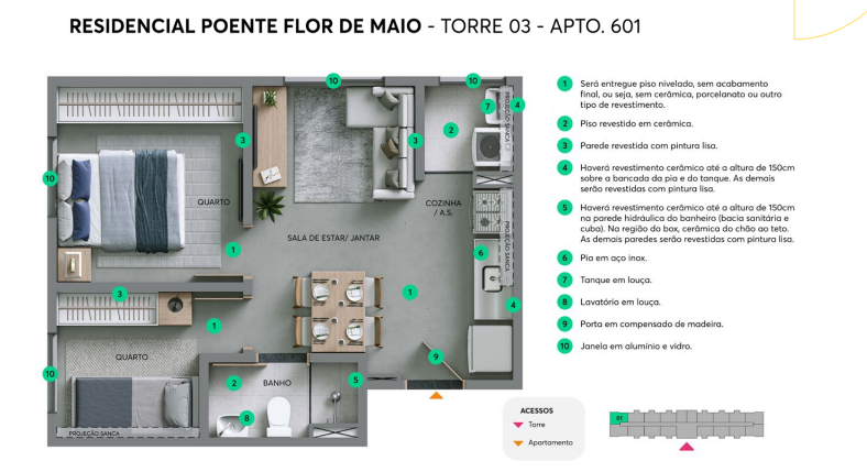 Apartamento à venda com 35m², 2 quartos sem vaga - 7