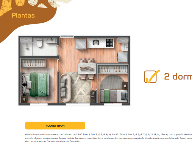 Apartamento à venda com 32m², 2 quartos sem vaga - 9