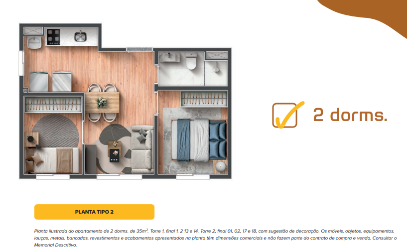 Apartamento à venda com 35m², 2 quartos sem vaga - 9