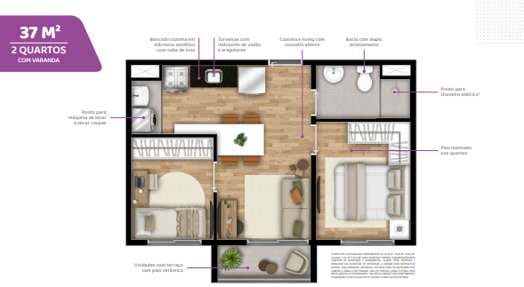 Apartamento à venda com 37m², 2 quartos sem vaga - 13