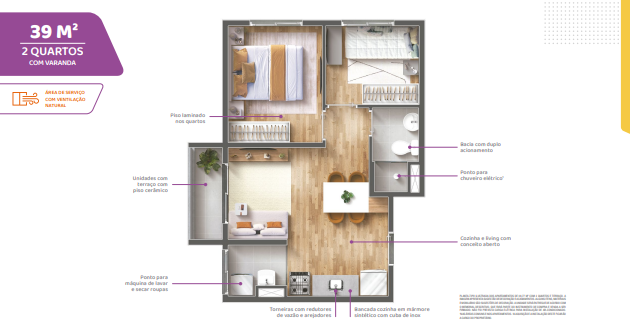 Apartamento à venda com 39m², 2 quartos sem vaga - 13