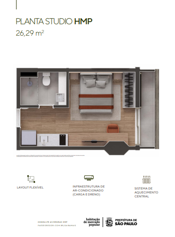 Studio à venda com 27m², 0 quartos sem vaga - 21