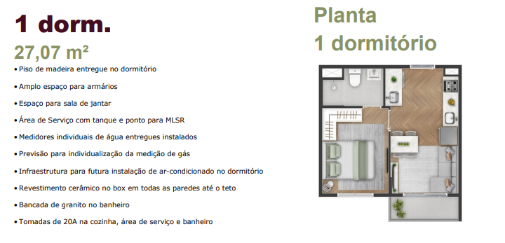 Apartamento à venda com 27m², 1 quarto sem vaga - 10