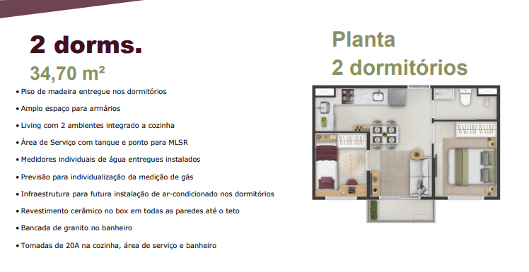 Apartamento à venda com 34m², 2 quartos sem vaga - 10