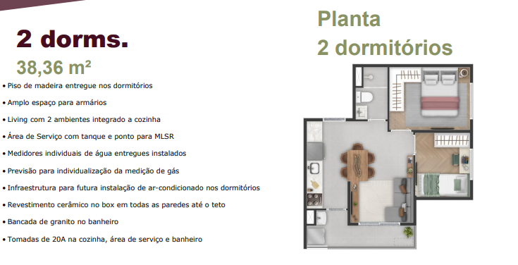 Apartamento à venda com 38m², 2 quartos sem vaga - 10