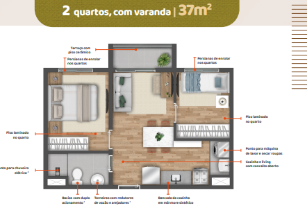 Apartamento à venda com 37m², 2 quartos sem vaga - 13