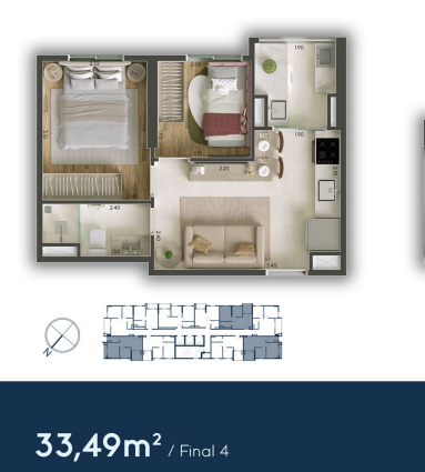 Apartamento à venda com 33m², 2 quartos sem vaga - 14