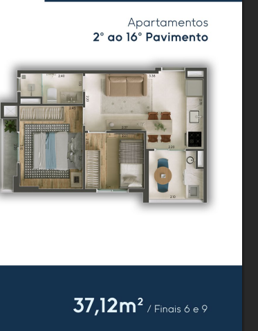 Apartamento à venda com 37m², 2 quartos sem vaga - 14
