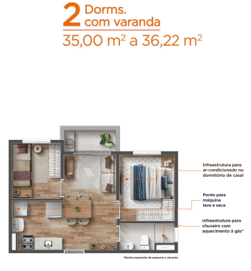Apartamento à venda com 35m², 2 quartos sem vaga - 37