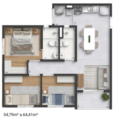 Apartamento à venda com 54m², 3 quartos sem vaga – foto 28