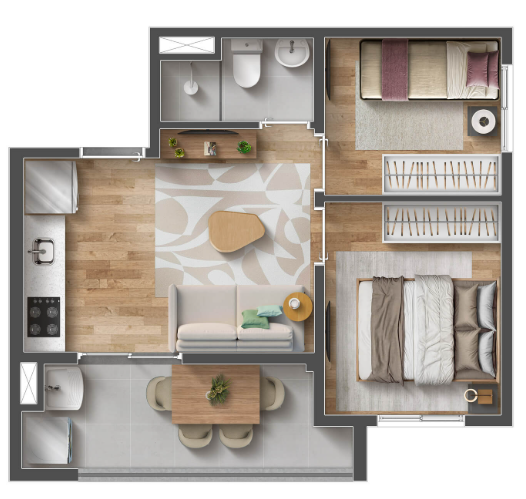 Apartamento à venda com 37m², 2 quartos sem vaga - 22