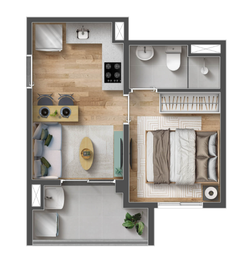 Apartamento à venda com 27m², 1 quarto sem vaga - 22