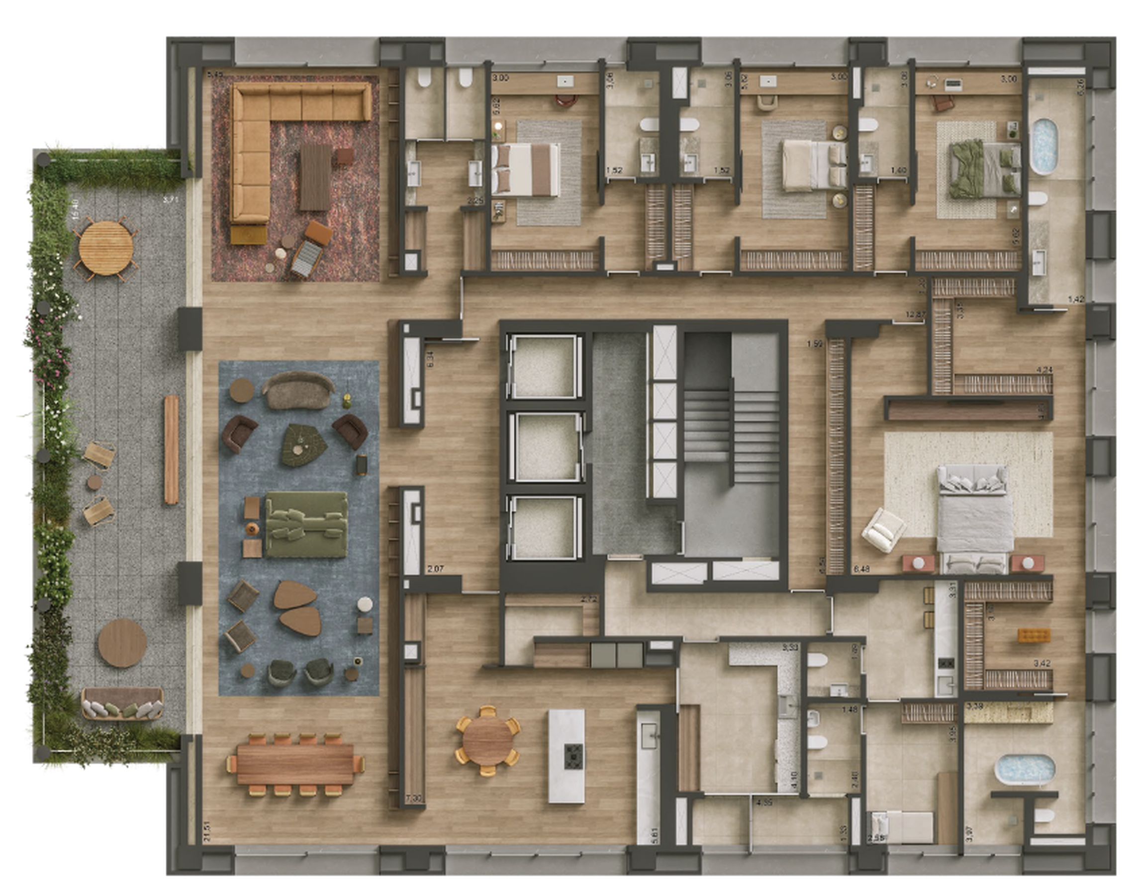 Apartamento à venda com 580m², 4 quartos com vaga - 15