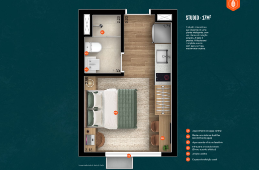 Studio à venda com 17m², 0 quartos sem vaga - 18