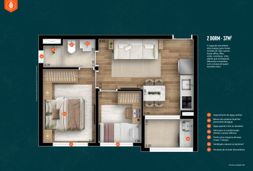 Apartamento à venda com 37m², 2 quartos sem vaga - 18