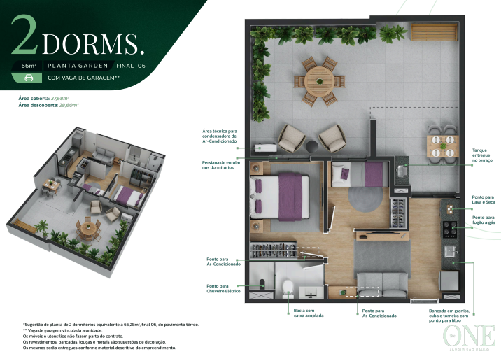 Apartamento à venda com 66m², 2 quartos com vaga - 23