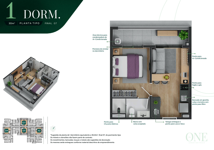 Apartamento à venda com 30m², 1 quarto sem vaga - 23
