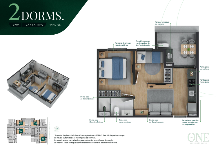 Apartamento à venda com 37m², 2 quartos sem vaga - 23