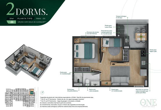 Apartamento à venda com 37m², 2 quartos com vaga - 23