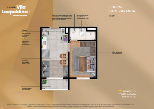 Apartamento à venda com 27m², 1 quarto sem vaga - 24