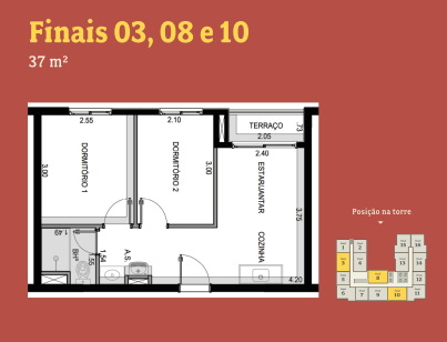 Apartamento à venda com 37m², 2 quartos sem vaga - 10
