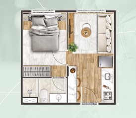 Apartamento à venda com 24m², 1 quarto sem vaga - 15