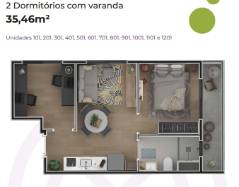 Apartamento à venda com 35m², 2 quartos sem vaga - 18