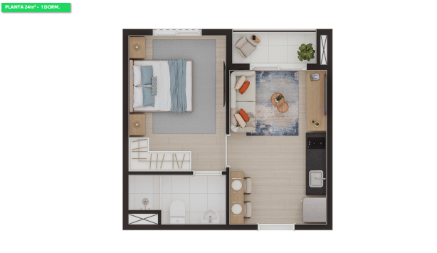 Apartamento à venda com 24m², 1 quarto sem vaga - 10
