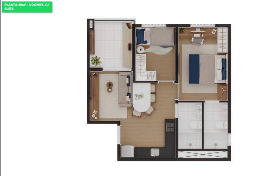 Apartamento à venda com 44m², 2 quartos sem vaga - 10