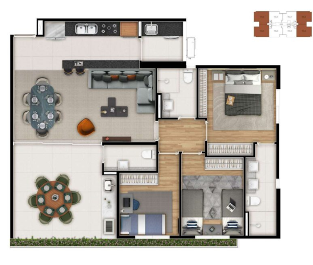 Apartamento à venda com 89m², 3 quartos com vaga - 15