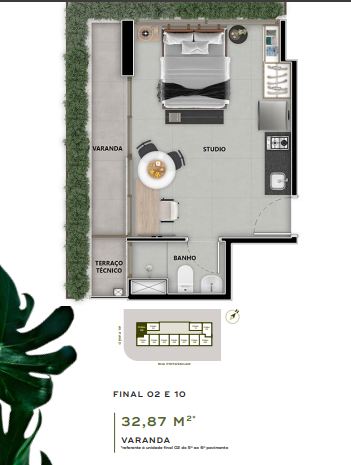 Studio à venda com 32m², 0 quartos sem vaga - 22