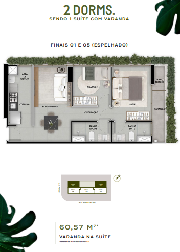 Apartamento à venda com 60m², 2 quartos sem vaga - 22