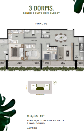 Apartamento à venda com 83m², 2 quartos sem vaga - 22