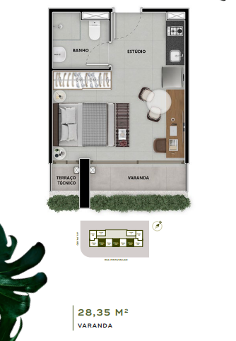 Studio à venda com 28m², 0 quartos sem vaga - 22