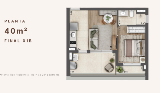 Apartamento à venda com 40m², 1 quarto sem vaga - 7