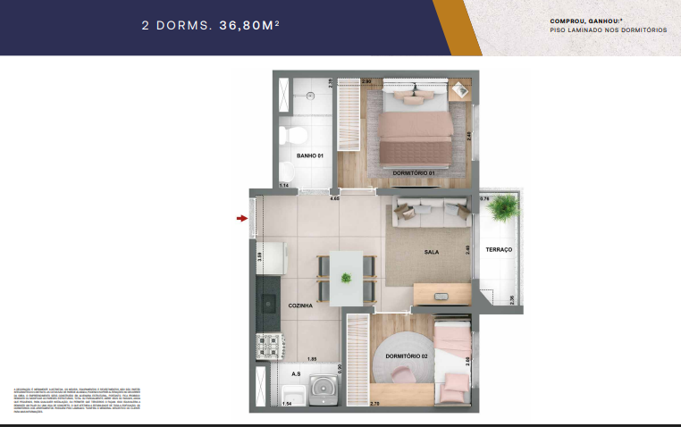 Apartamento à venda com 36m², 2 quartos sem vaga - 19