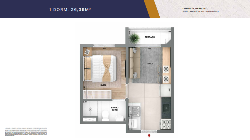 Apartamento à venda com 26m², 1 quarto sem vaga - 19