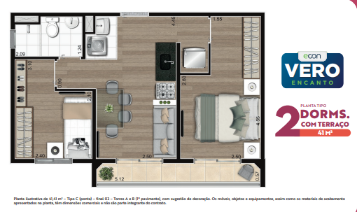 Apartamento à venda com 41m², 2 quartos sem vaga - 12