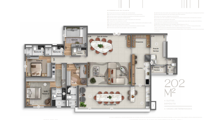 Apartamento à venda com 202m², 4 quartos com vaga - 23