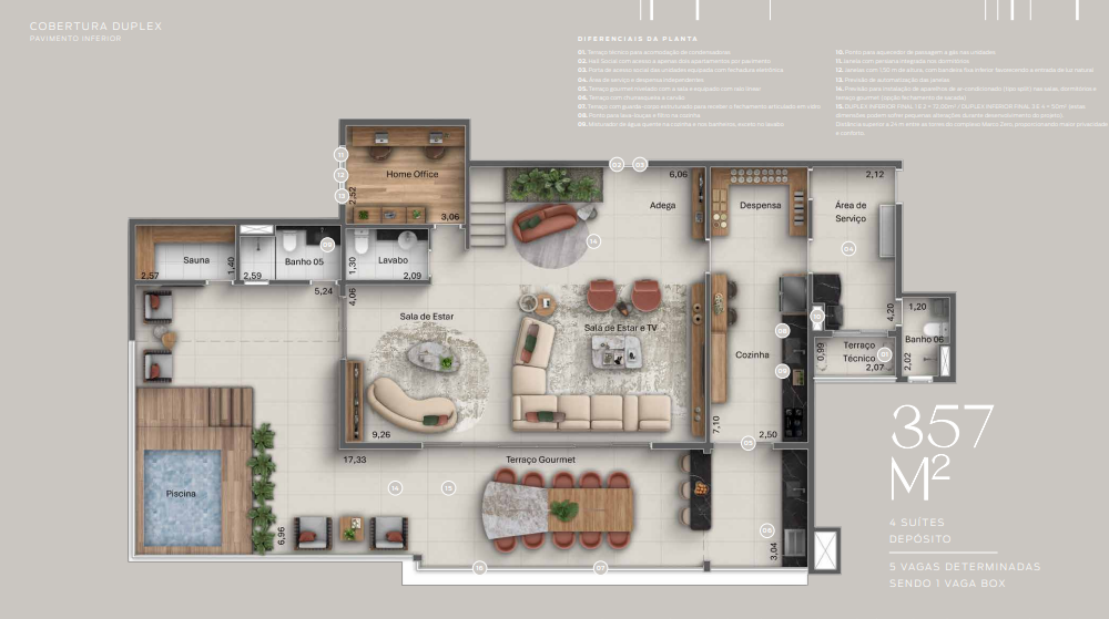 Apartamento à venda com 357m², 4 quartos com vaga - 23