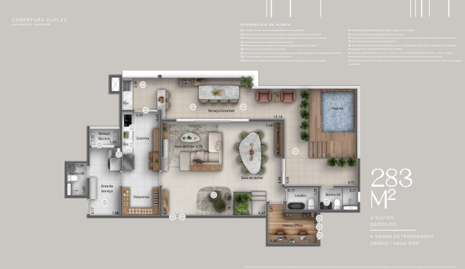 Apartamento à venda com 283m², 4 quartos com vaga - 23