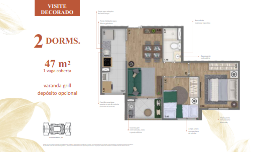 Apartamento à venda com 47m², 2 quartos com vaga - 12