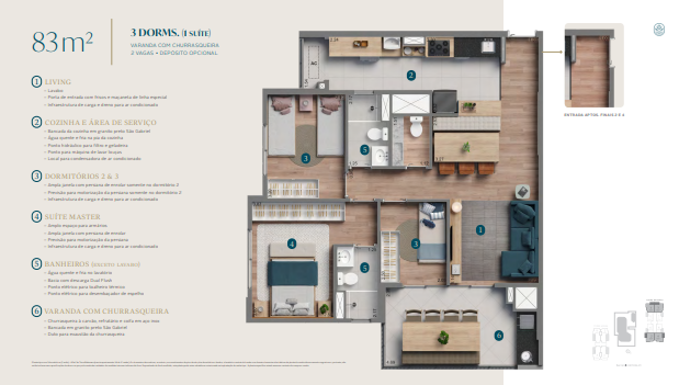 Apartamento à venda com 83m², 3 quartos com vaga - 22