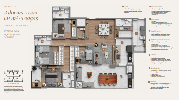 Apartamento à venda com 141m², 4 quartos com vaga - 15