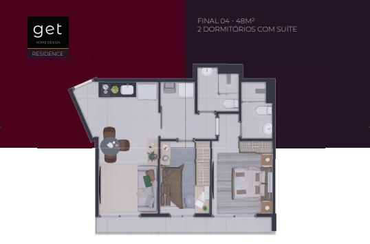 Apartamento à venda com 48m², 2 quartos sem vaga - 18