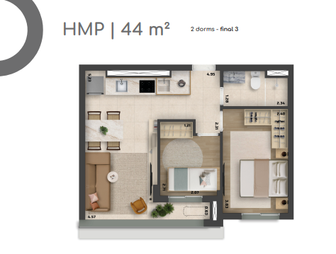 Apartamento à venda com 44m², 2 quartos sem vaga - 8