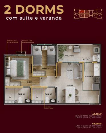 Apartamento à venda com 49m², 2 quartos com vaga - 12