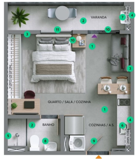 Studio à venda com 26m², 0 quartos sem vaga - 7